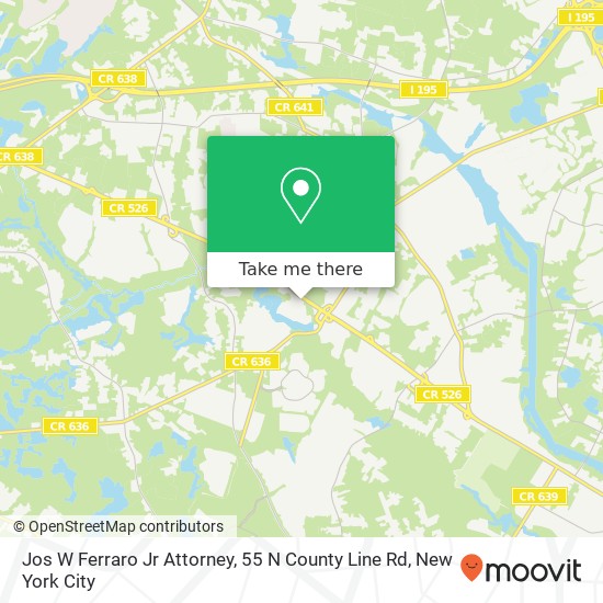 Mapa de Jos W Ferraro Jr Attorney, 55 N County Line Rd
