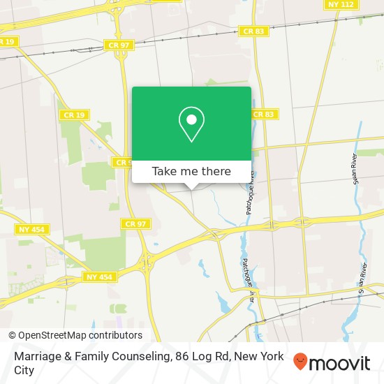 Marriage & Family Counseling, 86 Log Rd map