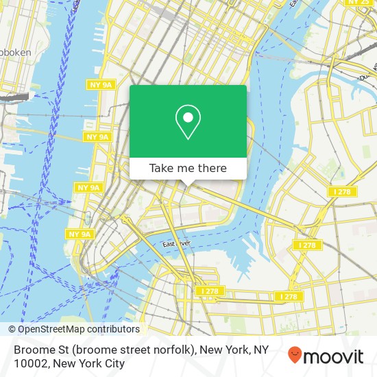 Mapa de Broome St (broome street norfolk), New York, NY 10002