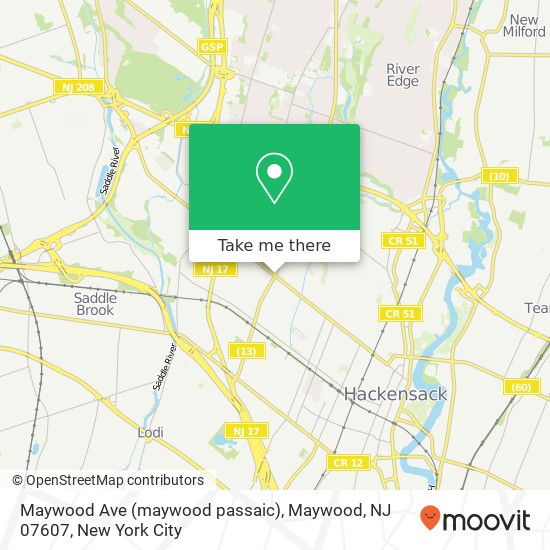 Mapa de Maywood Ave (maywood passaic), Maywood, NJ 07607