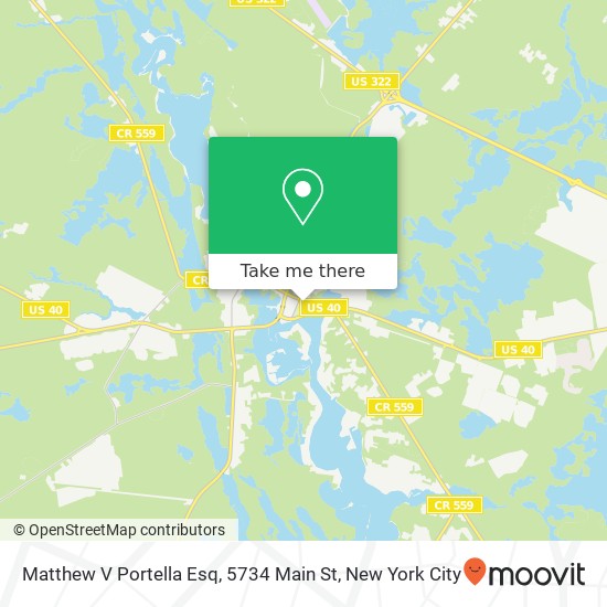 Mapa de Matthew V Portella Esq, 5734 Main St