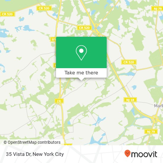 Mapa de 35 Vista Dr, Morganville, <B>NJ< / B> 07751