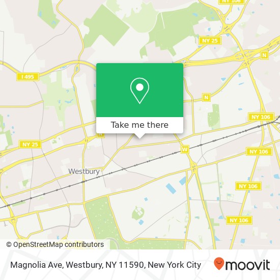 Mapa de Magnolia Ave, Westbury, NY 11590