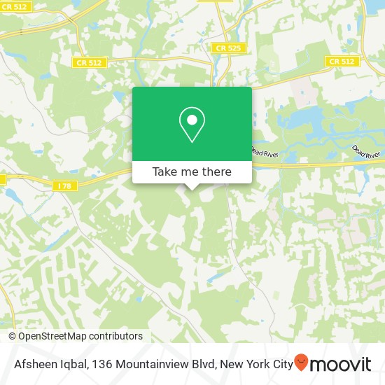 Mapa de Afsheen Iqbal, 136 Mountainview Blvd