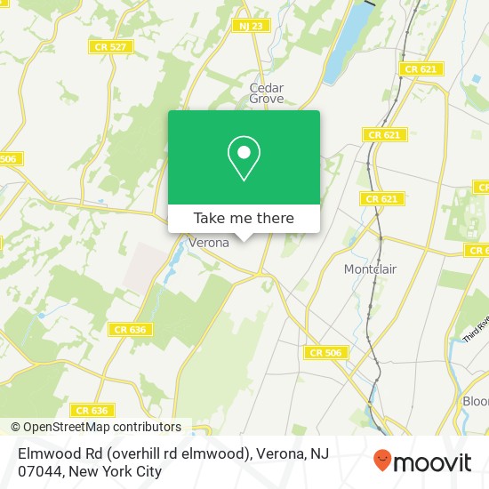 Elmwood Rd (overhill rd elmwood), Verona, NJ 07044 map