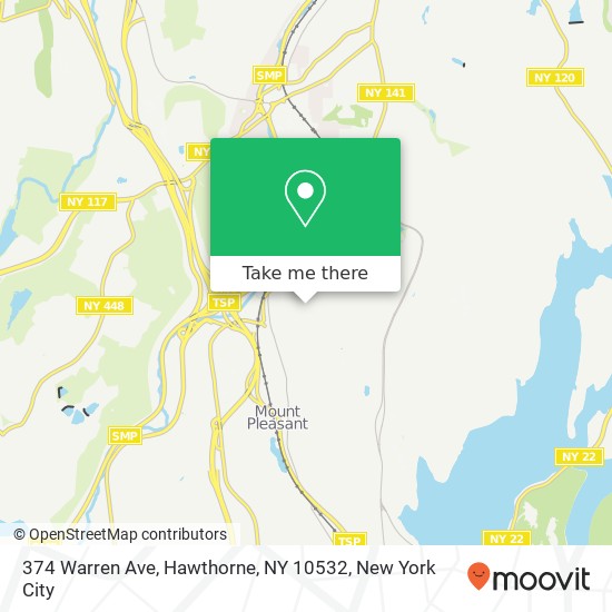 Mapa de 374 Warren Ave, Hawthorne, NY 10532