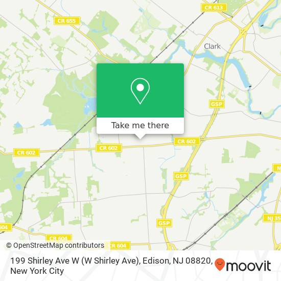 Mapa de 199 Shirley Ave W (W Shirley Ave), Edison, NJ 08820