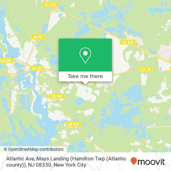 Mapa de Atlantic Ave, Mays Landing (Hamilton Twp (Atlantic county)), NJ 08330