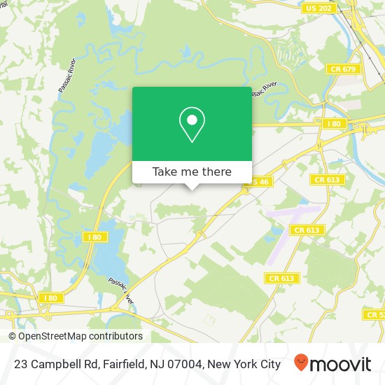 Mapa de 23 Campbell Rd, Fairfield, NJ 07004