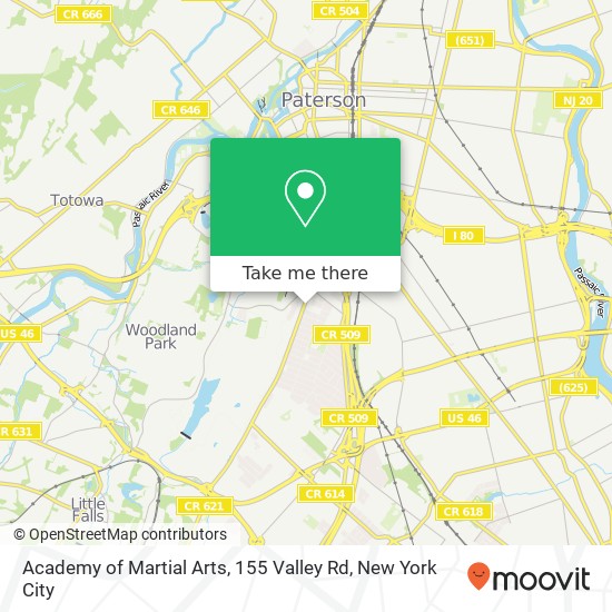 Academy of Martial Arts, 155 Valley Rd map