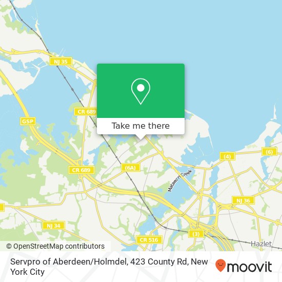 Servpro of Aberdeen / Holmdel, 423 County Rd map