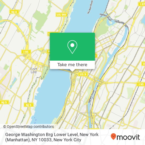 Mapa de George Washington Brg Lower Level, New York (Manhattan), NY 10033