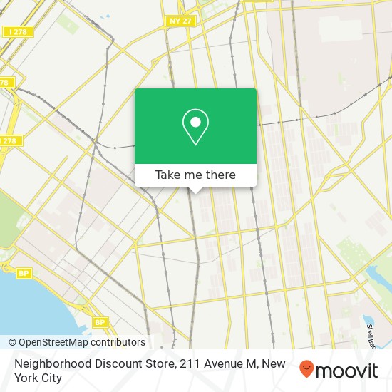 Mapa de Neighborhood Discount Store, 211 Avenue M