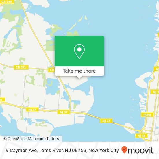 Mapa de 9 Cayman Ave, Toms River, NJ 08753