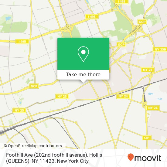 Foothill Ave (202nd foothill avenue), Hollis (QUEENS), NY 11423 map