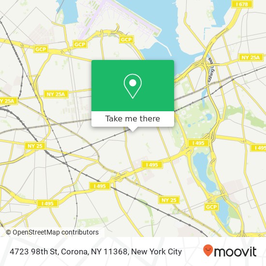 Mapa de 4723 98th St, Corona, NY 11368