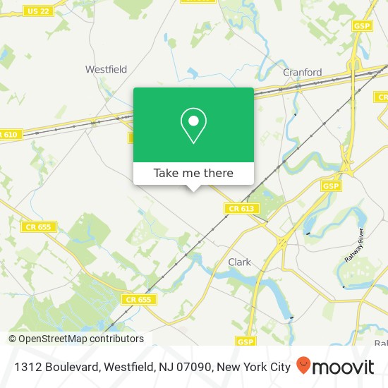 1312 Boulevard, Westfield, NJ 07090 map