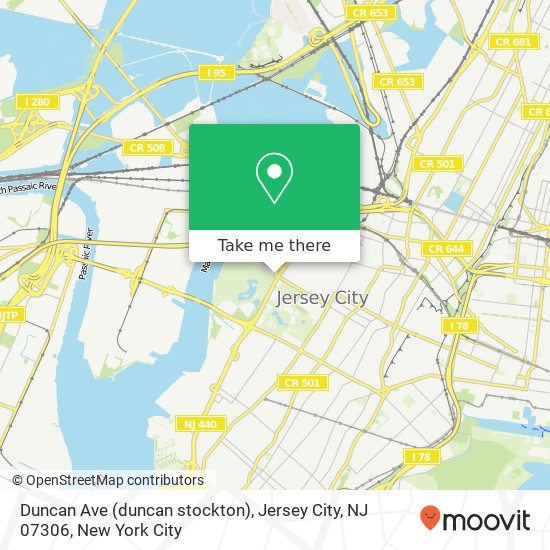 Mapa de Duncan Ave (duncan stockton), Jersey City, NJ 07306