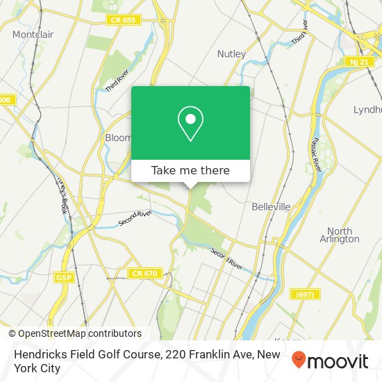 Mapa de Hendricks Field Golf Course, 220 Franklin Ave