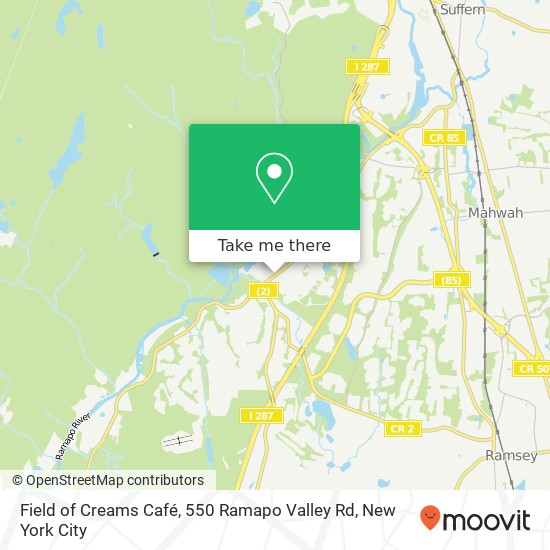 Mapa de Field of Creams Café, 550 Ramapo Valley Rd