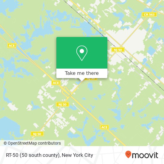 Mapa de RT-50 (50 south county), Mays Landing, NJ 08330