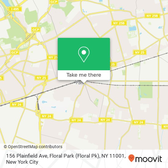 156 Plainfield Ave, Floral Park (Floral Pk), NY 11001 map