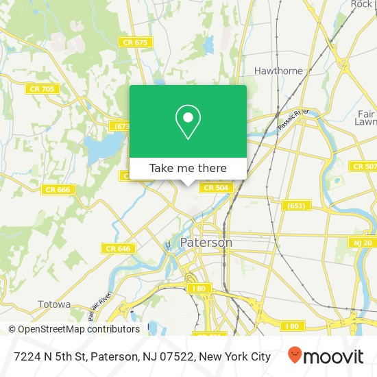 Mapa de 7224 N 5th St, Paterson, NJ 07522