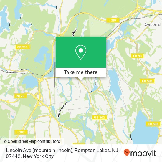 Mapa de Lincoln Ave (mountain lincoln), Pompton Lakes, NJ 07442