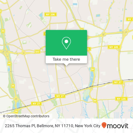 Mapa de 2265 Thomas Pl, Bellmore, NY 11710