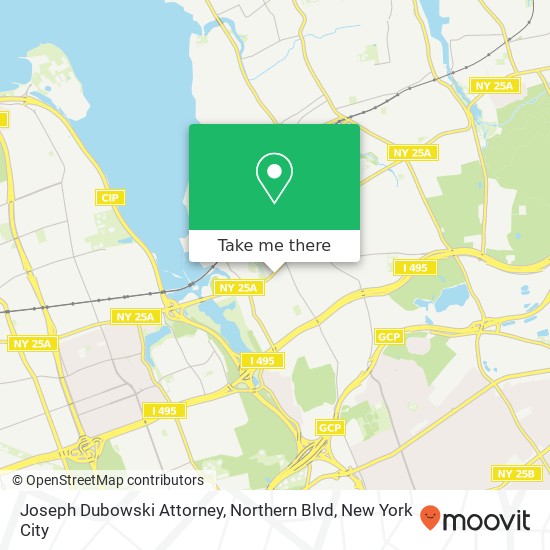 Joseph Dubowski Attorney, Northern Blvd map