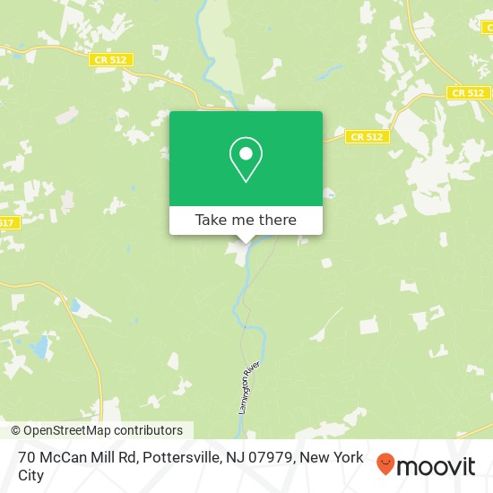 Mapa de 70 McCan Mill Rd, Pottersville, NJ 07979