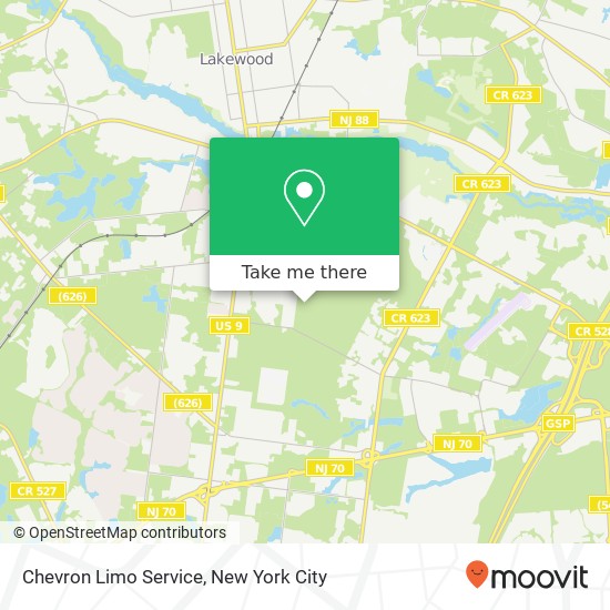 Chevron Limo Service map