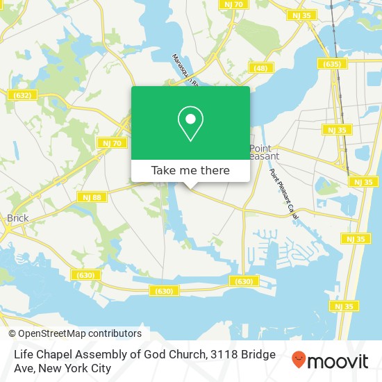 Mapa de Life Chapel Assembly of God Church, 3118 Bridge Ave