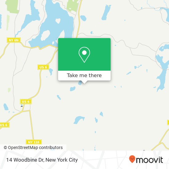Mapa de 14 Woodbine Dr, Mahopac, NY 10541