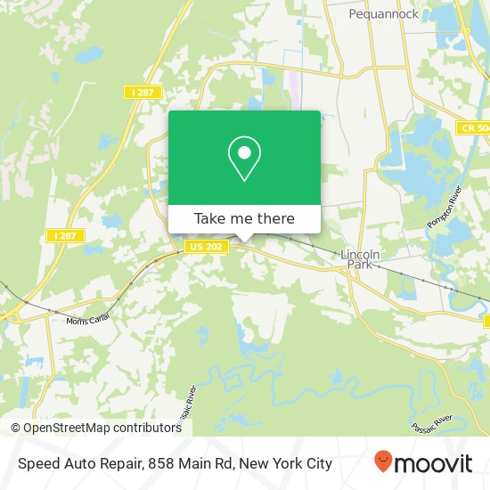 Speed Auto Repair, 858 Main Rd map