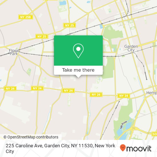 Mapa de 225 Caroline Ave, Garden City, NY 11530