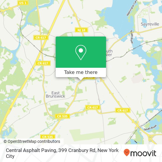 Mapa de Central Asphalt Paving, 399 Cranbury Rd