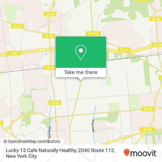 Mapa de Lucky 13 Cafe Naturally Healthy, 2040 Route 112