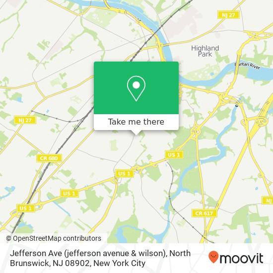 Jefferson Ave (jefferson avenue & wilson), North Brunswick, NJ 08902 map