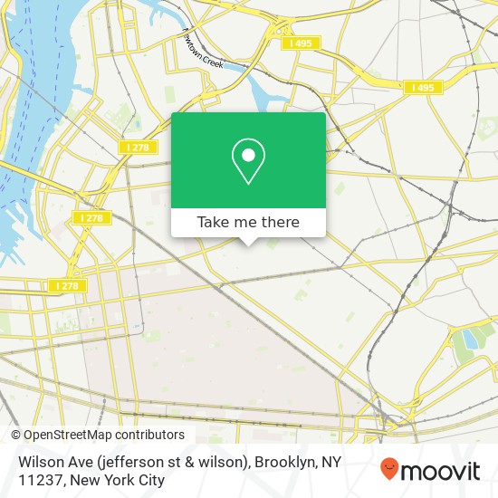 Mapa de Wilson Ave (jefferson st & wilson), Brooklyn, NY 11237