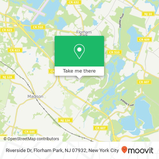 Mapa de Riverside Dr, Florham Park, NJ 07932