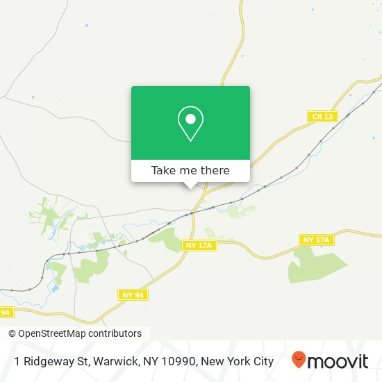 Mapa de 1 Ridgeway St, Warwick, NY 10990