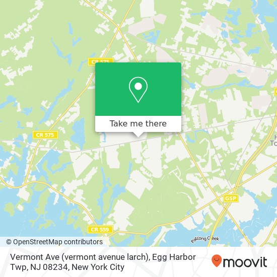 Mapa de Vermont Ave (vermont avenue larch), Egg Harbor Twp, NJ 08234