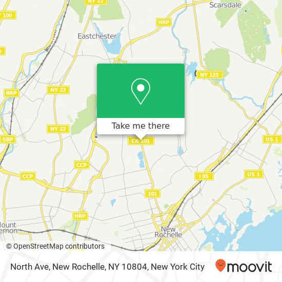 Mapa de North Ave, New Rochelle, NY 10804