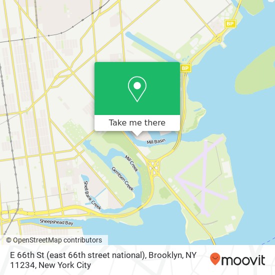 Mapa de E 66th St (east 66th street national), Brooklyn, NY 11234