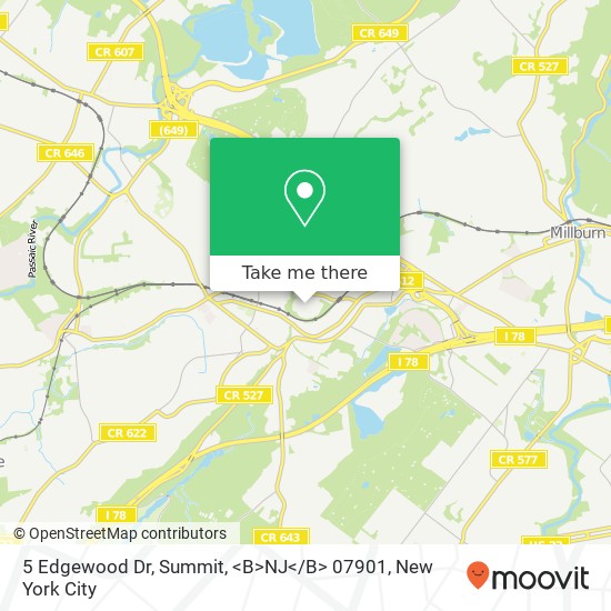 5 Edgewood Dr, Summit, <B>NJ< / B> 07901 map