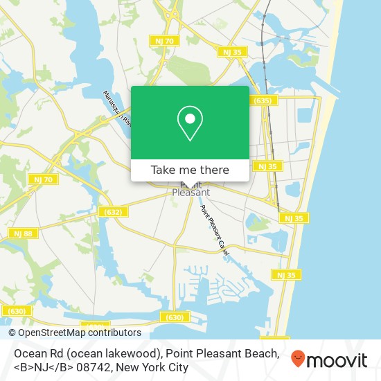 Ocean Rd (ocean lakewood), Point Pleasant Beach, <B>NJ< / B> 08742 map