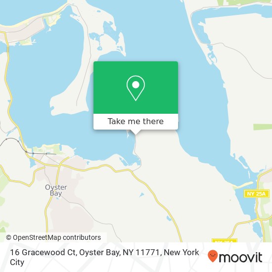 Mapa de 16 Gracewood Ct, Oyster Bay, NY 11771