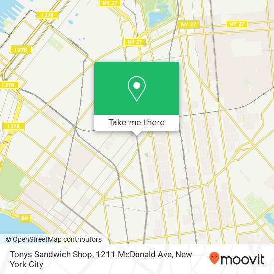 Mapa de Tonys Sandwich Shop, 1211 McDonald Ave