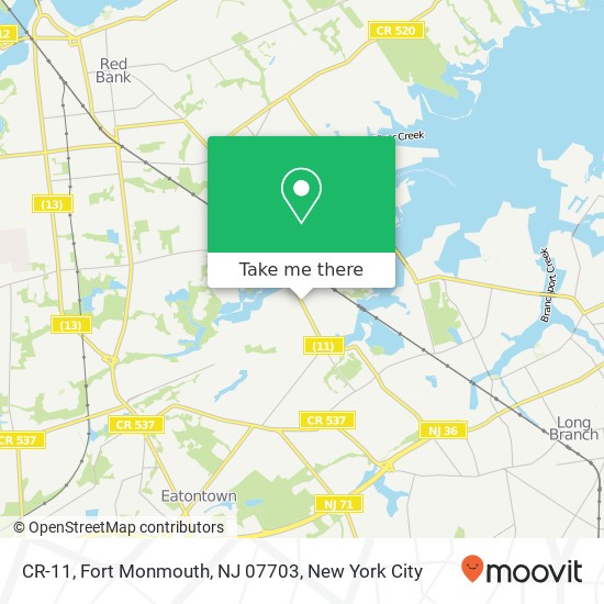 Mapa de CR-11, Fort Monmouth, NJ 07703